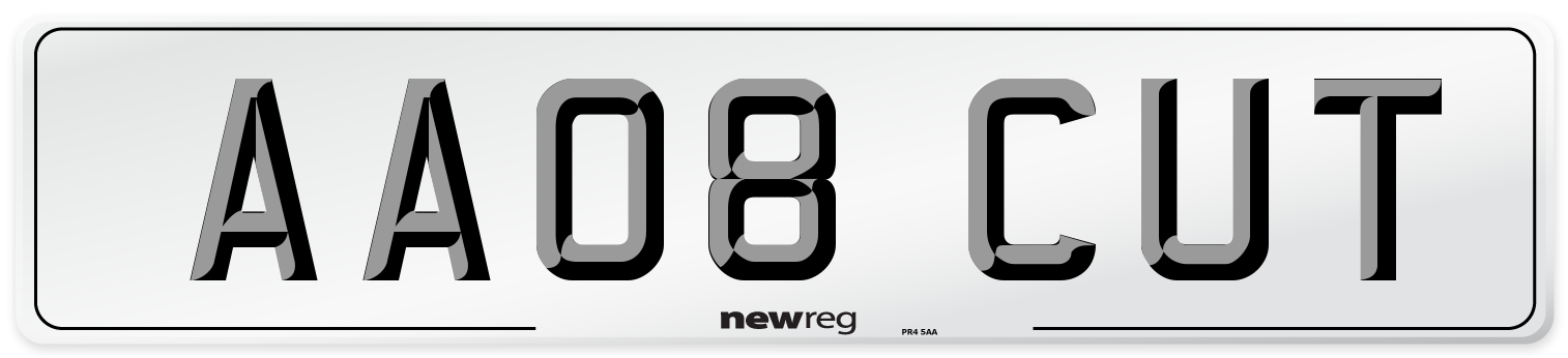 AA08 CUT Number Plate from New Reg